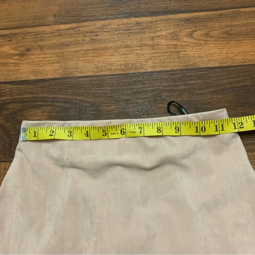 Forever 21 Blush Beige Faux Suede Studded Hem Mini Skirt Women's Size XS